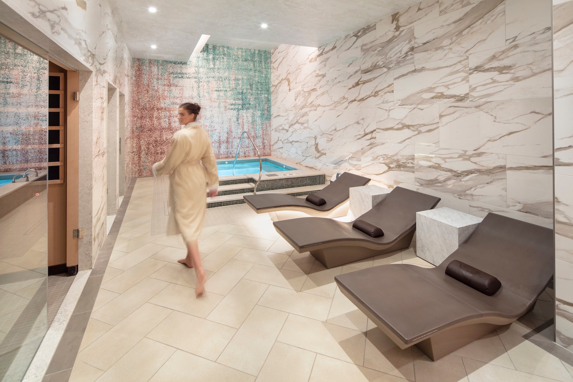 lady walking around a four star spa